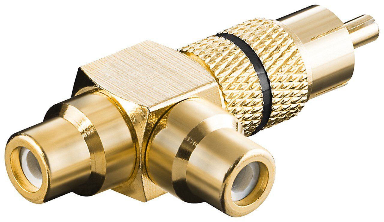 Goobay Вилка rca goobay Cinch Y Adapter Вилка zu 2 x Buchse vergoldet schwarz (Bulk)