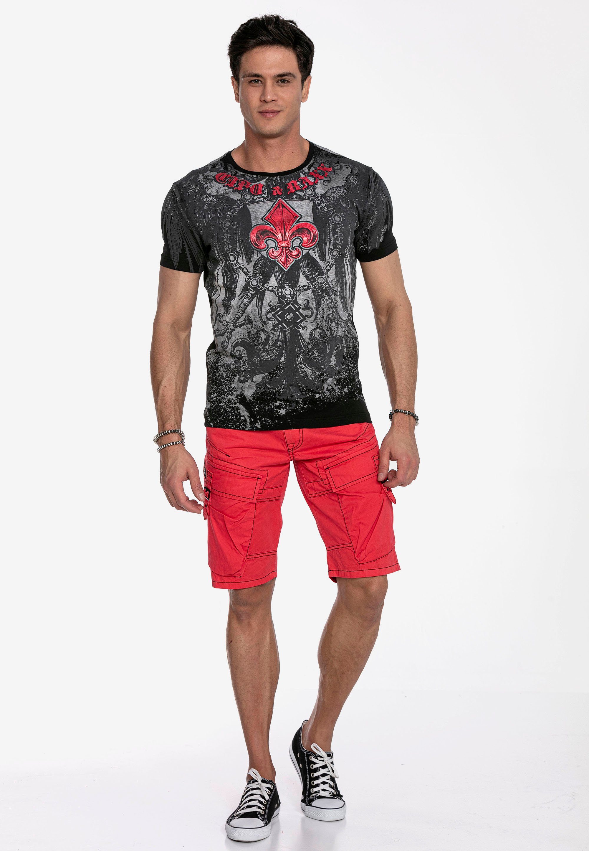 Cipo & Baxx Shorts mit Cargotaschen rot coolen