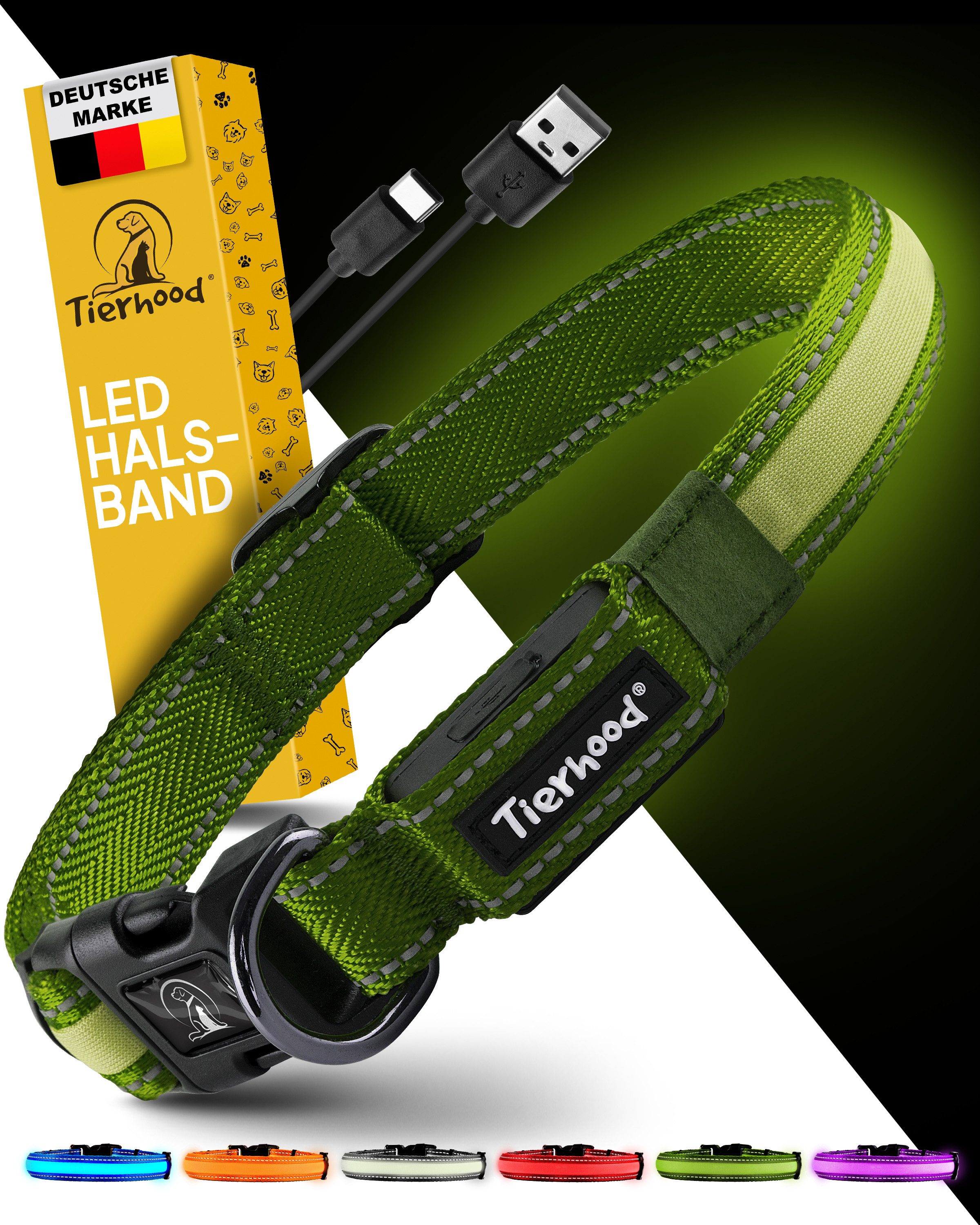 Hundehalsbandleuchte für Hunde, LED-Leuchthalsband