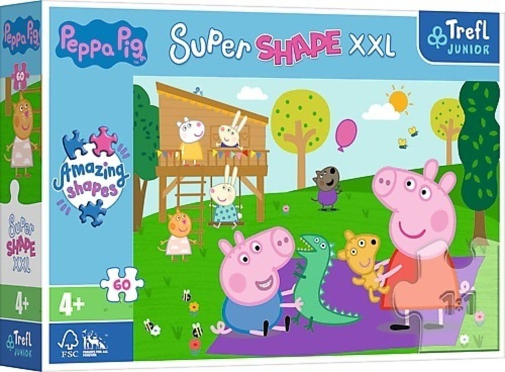 Trefl Puzzle Junior Super Shape XXL Puzzle 60 Teile - Peppa Pig, 60 Puzzleteile