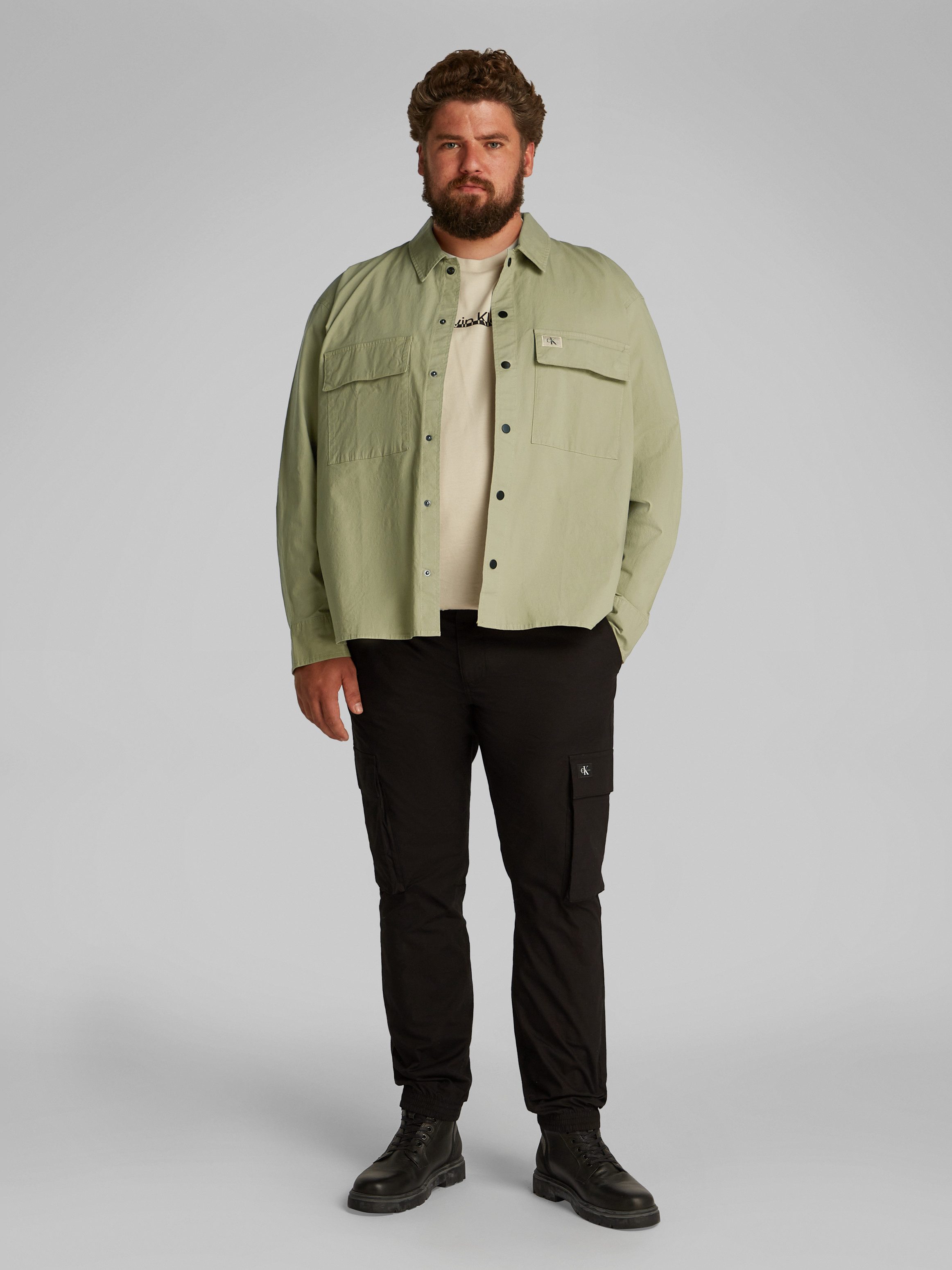 Calvin Klein Jeans Plus Langarmhemd PLUS CARGO OVERSHIRT in großen Größen