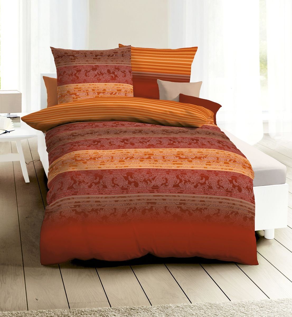 JACK Bettwäsche JACK by Kaeppel Palace Terra Rot Orange Farbverlauf, Biber, günstig online kaufen