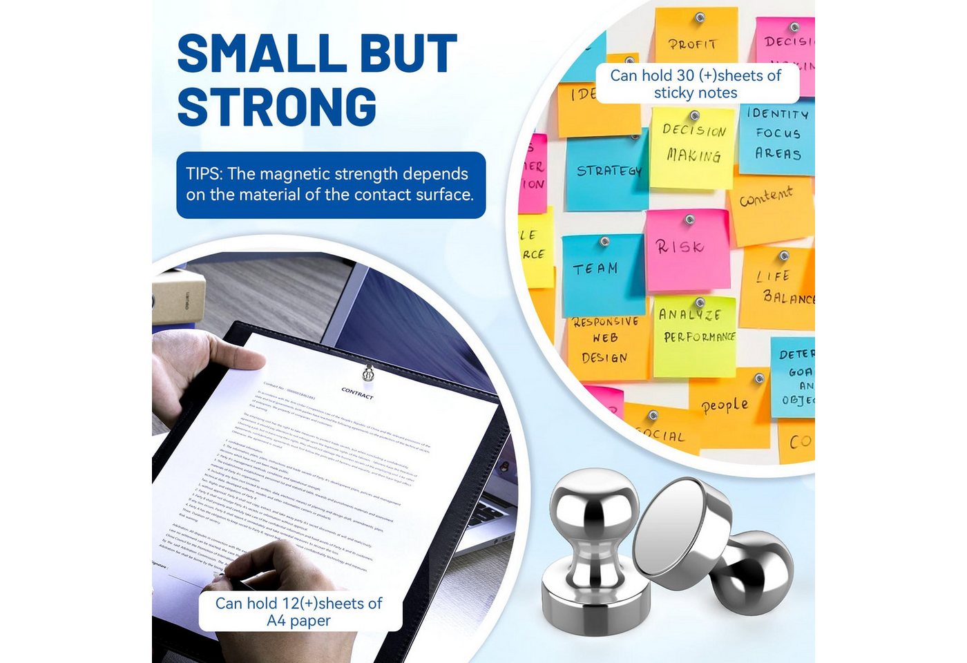 Thumbnail - BlingBin Magnet 30 Stück Starke Magnete, Magnet Kühlschrank, Magnet für Magnettafel (1er Set, 30-St., 30tlg), Klein Magn...