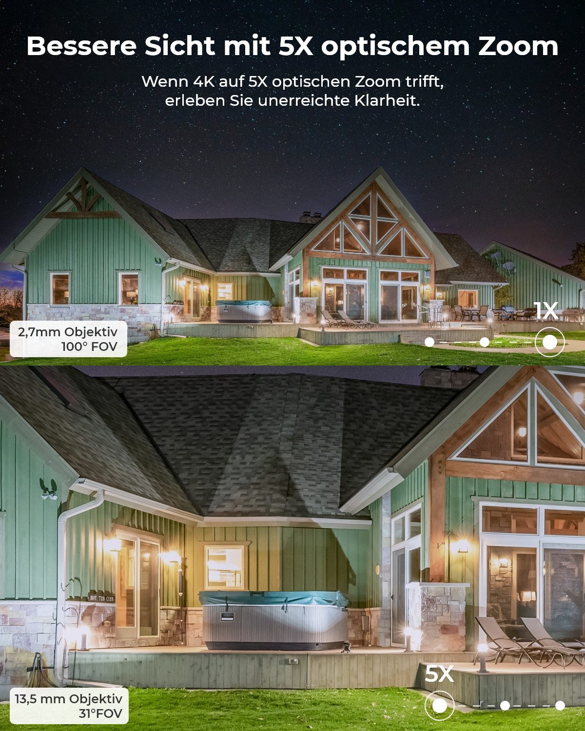 Reolink Überwachungskamera RLC-811WA WLAN 8MP (Außenbereich, Innenbereich, 4K Farbige Nachtsicht,2,4/5 GHz Dualband-WLAN,Intelligente Erkennung)