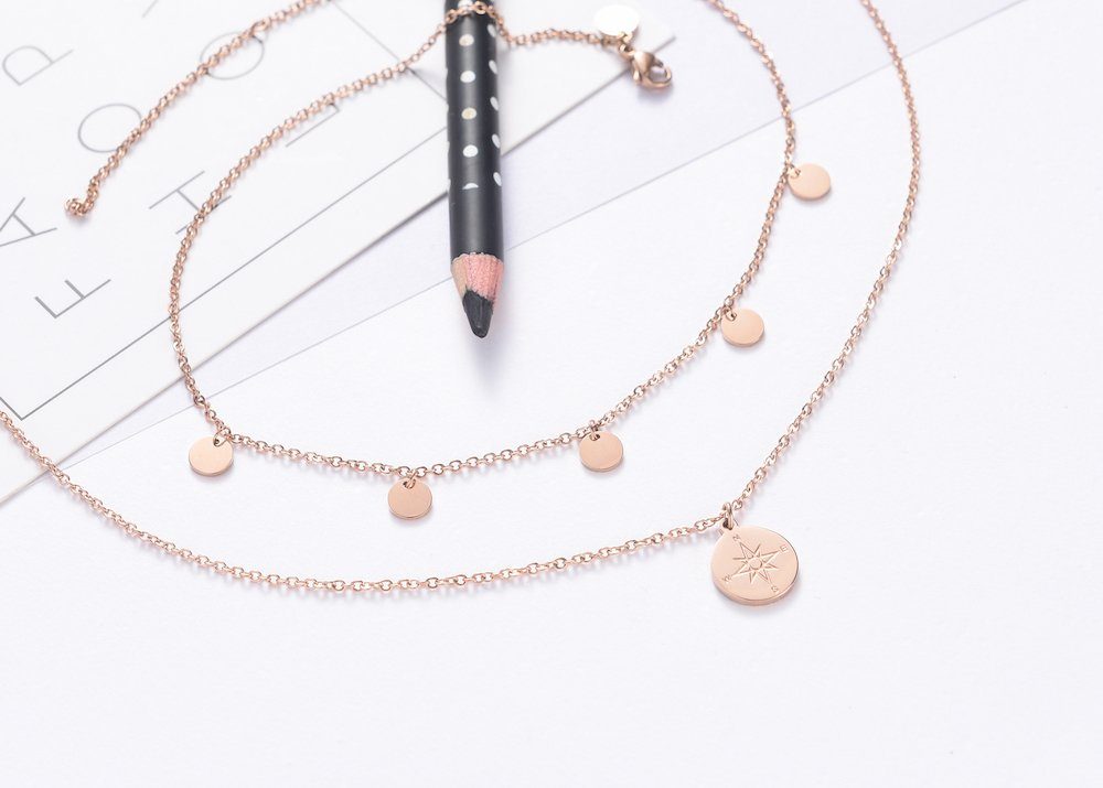 Kim Johanson Schmuckset Kompass, mit Plättchen- & Kompassanhänger, Edelstah günstig online kaufen