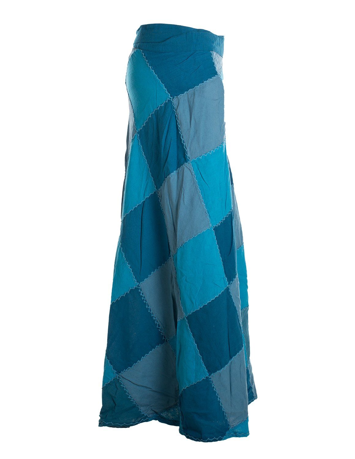 Vishes Wickelrock Langer Patchwork-Rock Wickel-Rock Wickel-Kleid Karos Ethno, Hippie, Boho, Gipsy Style