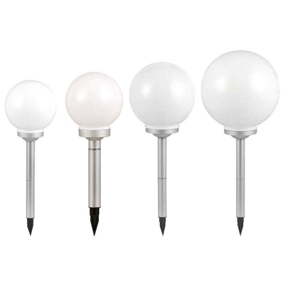 etc-shop LED Gartenleuchte, LED-Leuchtmittel fest verbaut, Steckleuchte Solar Außen Solarkugeln Set Garten