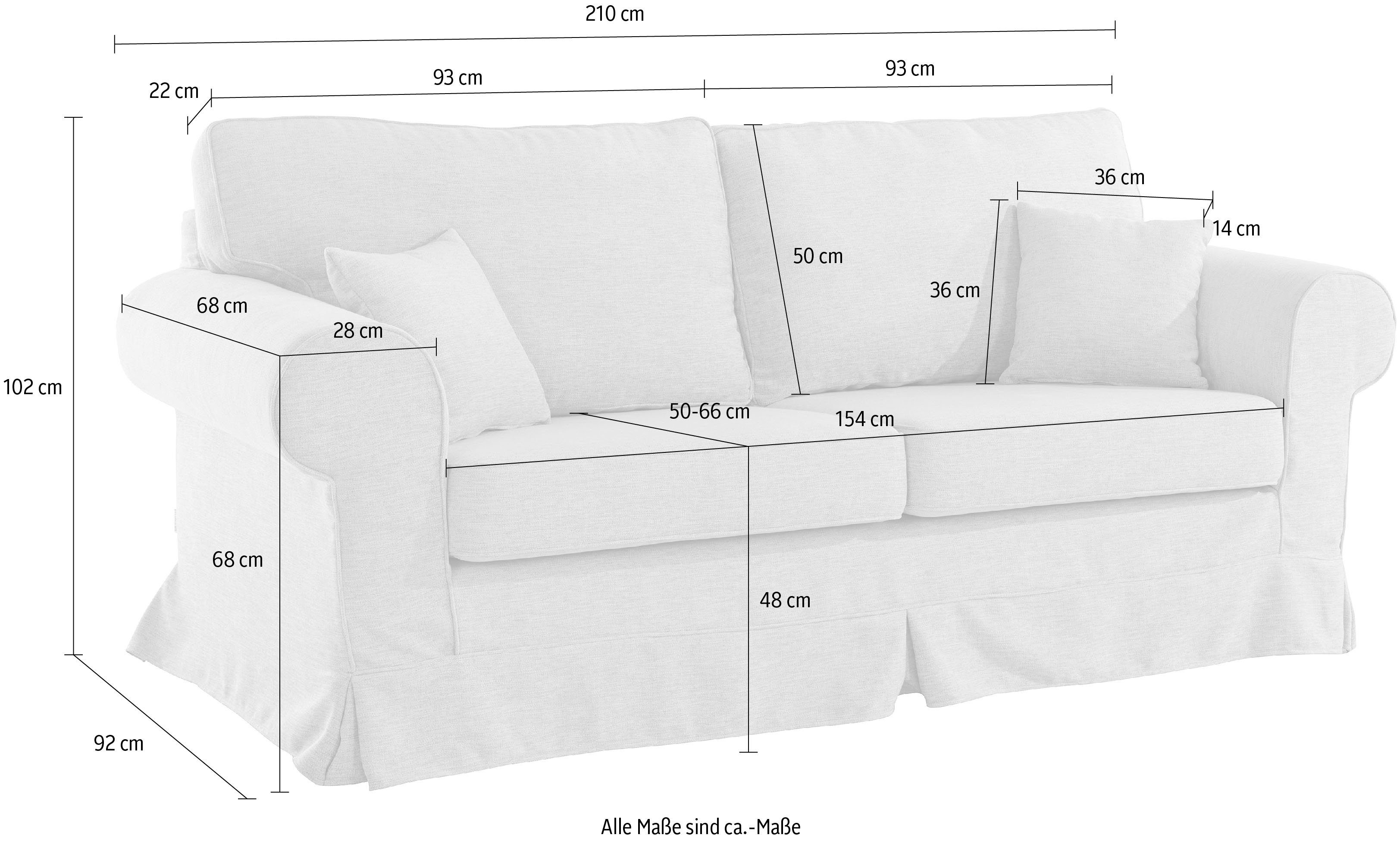 Home affaire 3-Sitzer Shadmoor, Hussenoptik, in uni oder mit Blumendruck