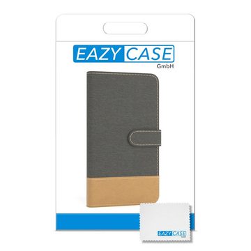 EAZY CASE Handyhülle Bookstyle Farbig für Apple iPhone XR 6,1 Zoll, Handytasche zum Aufklappen mit Standfunktion flipcase Grau Anthrazit