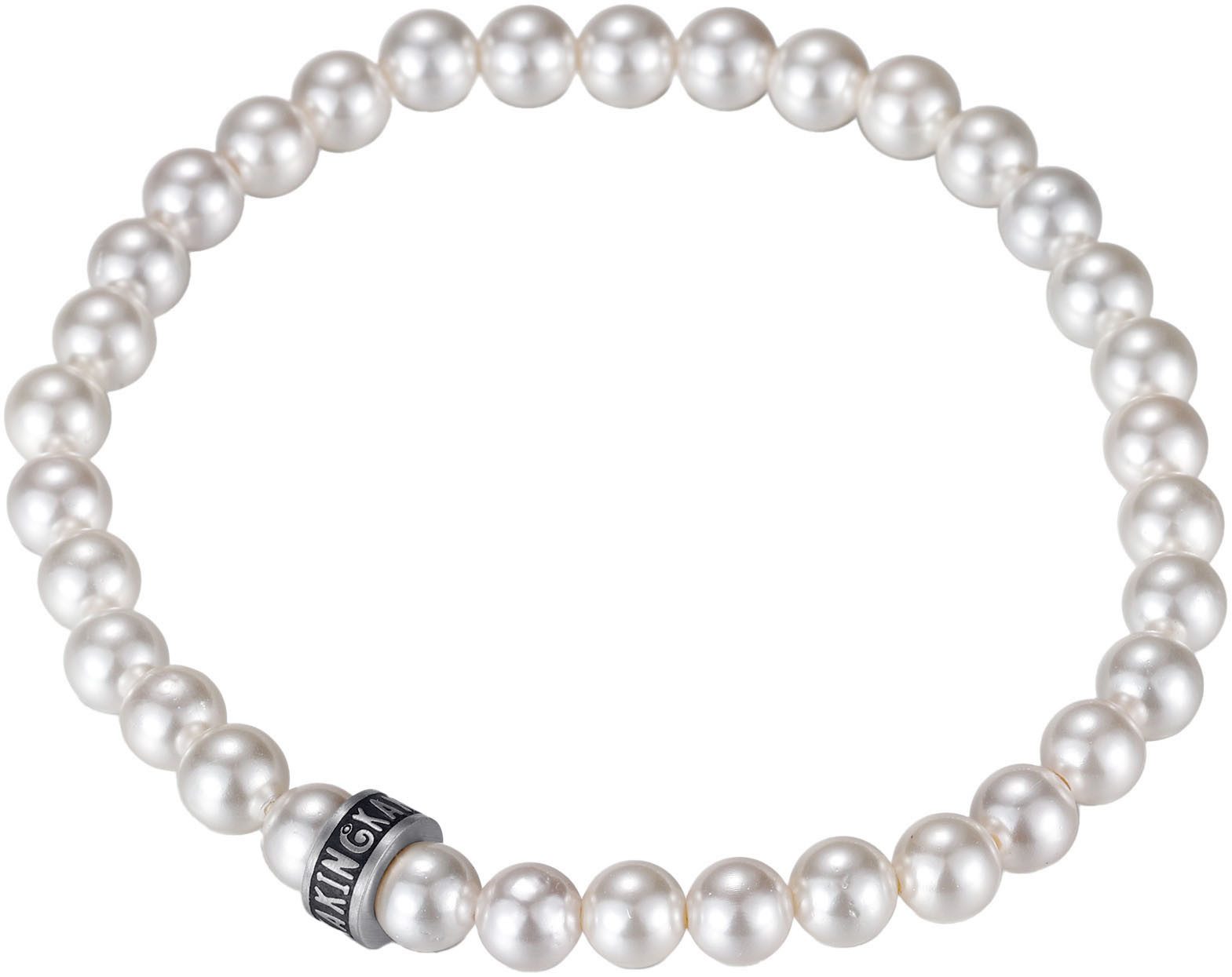 Kingka Perlenarmband Schmuck Geschenk Edelstahl Armschmuck Armkette Rondell, mit Muschelperle