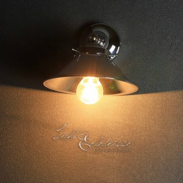 Licht-Erlebnisse Wandleuchte ALICE, ohne Leuchtmittel, Wandlampe Silber Chrom Echt Messing Handarbeit Premium Schlafzimmer