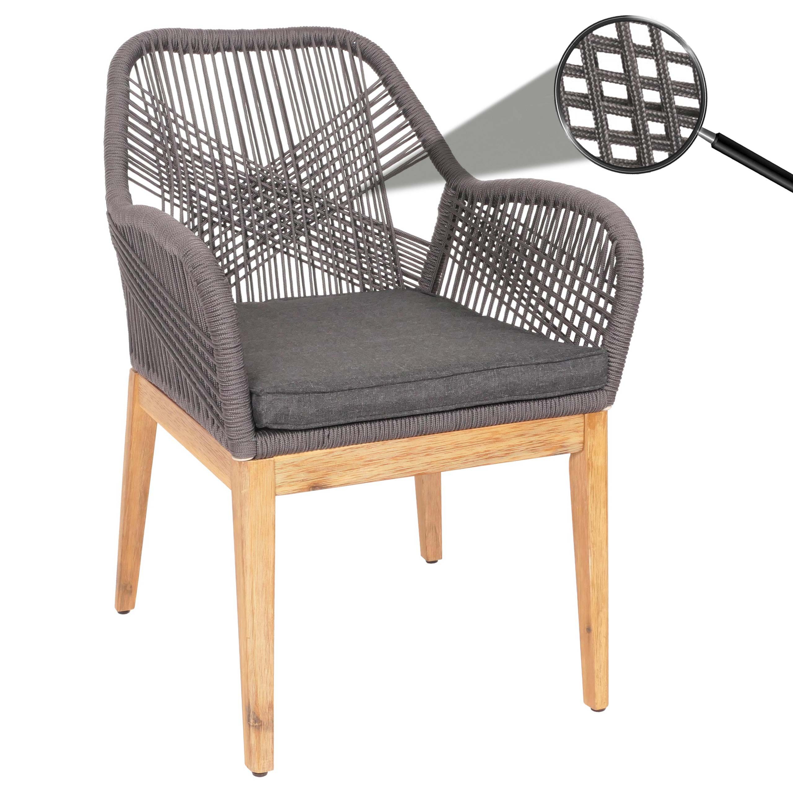 MCW Gartenstuhl MCW-H56b-S (1 St), Inklusive Sitzkissen, Hohe Stoffqualität 230g/m²