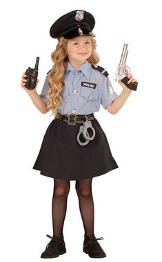 Karneval-Klamotten Polizei-Kostüm Set Polizistin Cop Uniform Mädchen, Kinderkostüm Komplett Polizei mit Mütze, Handschellen Faschingskostüm