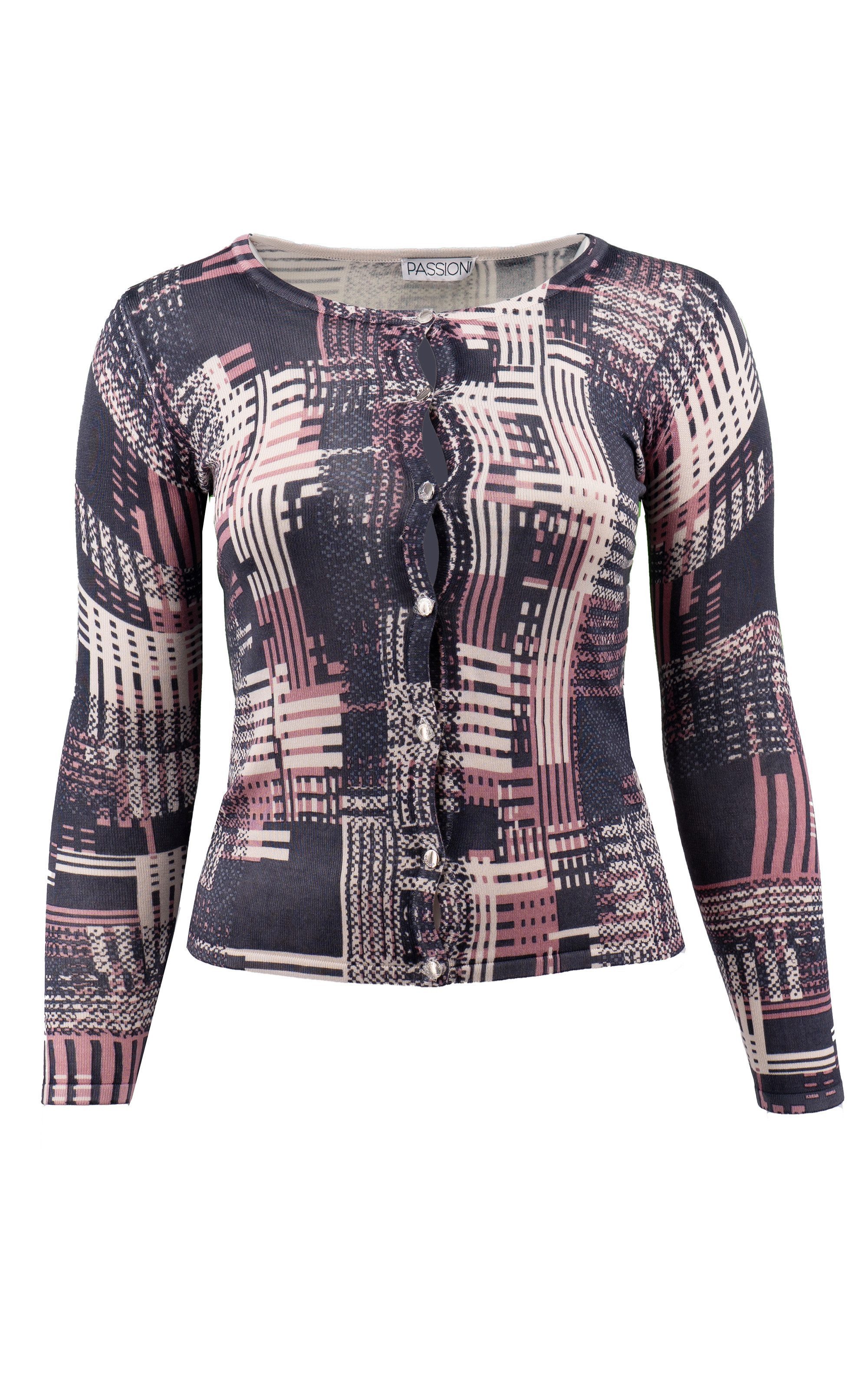 Passioni 2-in-1-Strickjacke Twinset in modernem Muster günstig online kaufen