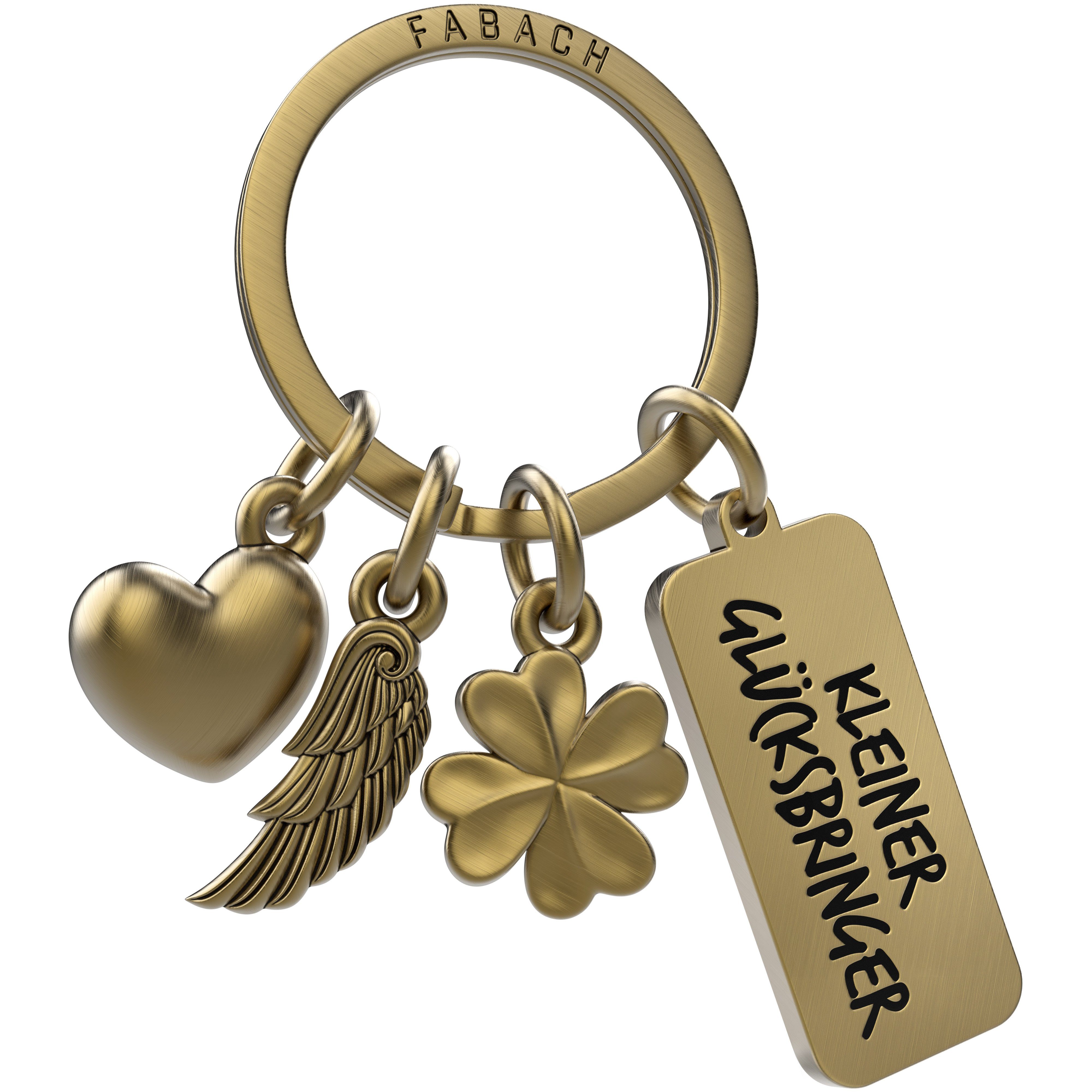 FABACH Schlüsselanhänger 3 Charms mit Gravur - Kleiner Glücksbringer - Schu günstig online kaufen