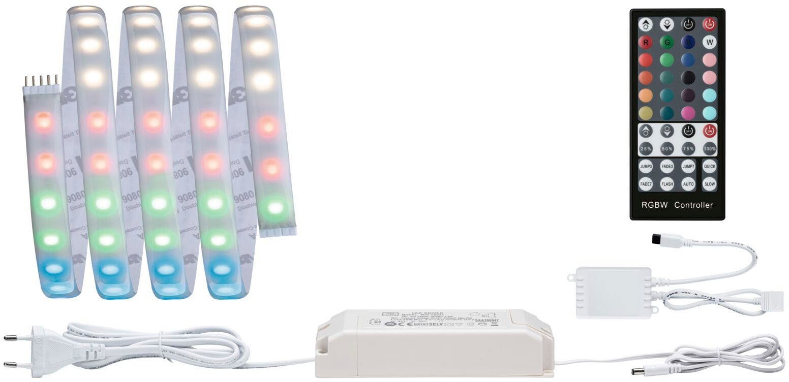 Paulmann LED-Streifen MaxLED 1000 Basisset 1,5m IP44 Cover 3000K 18W 230/24V 50VA Silber, 1-flammig, RGBW