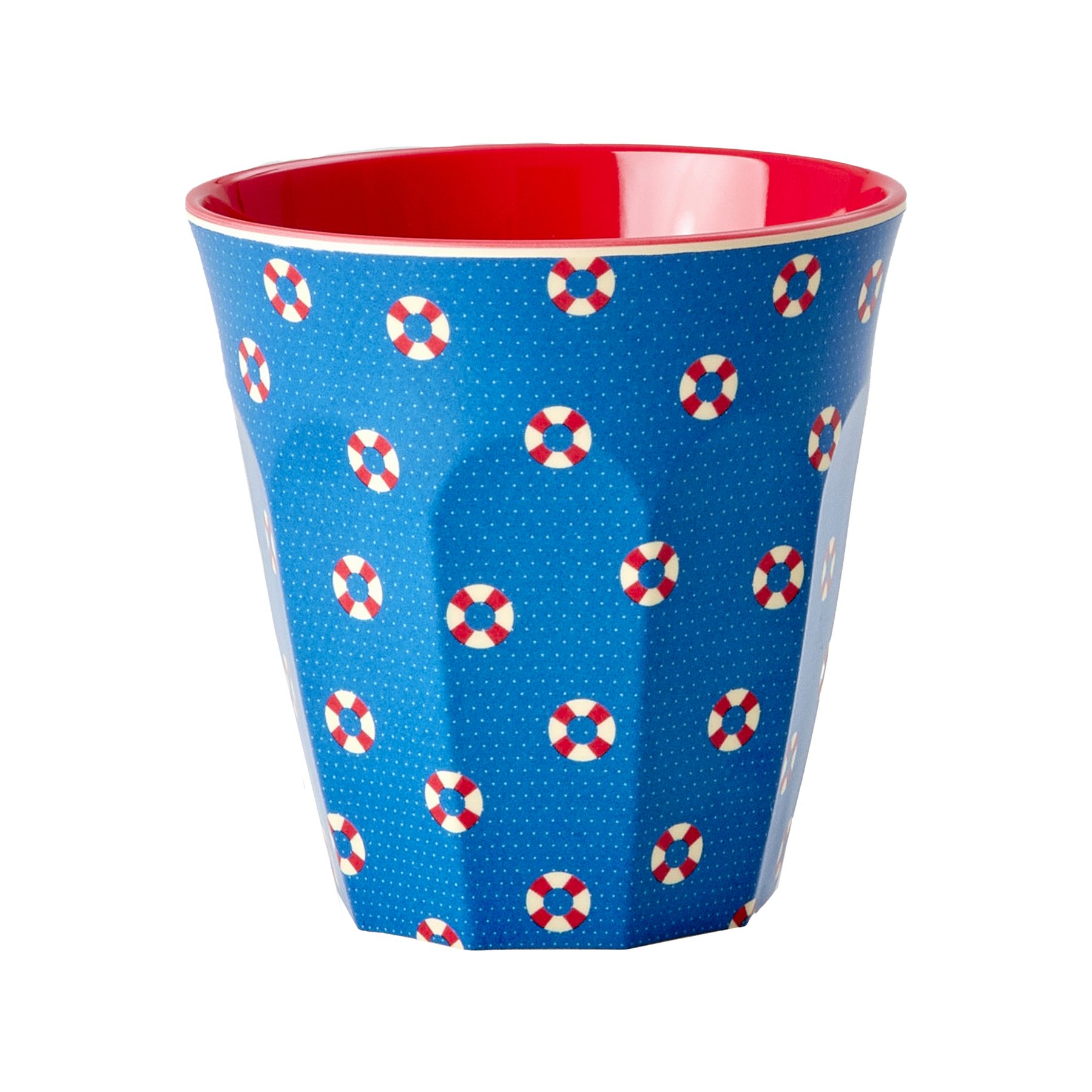 Becher Rice Melamin Becher Medium Dunkelblau Rettungsring