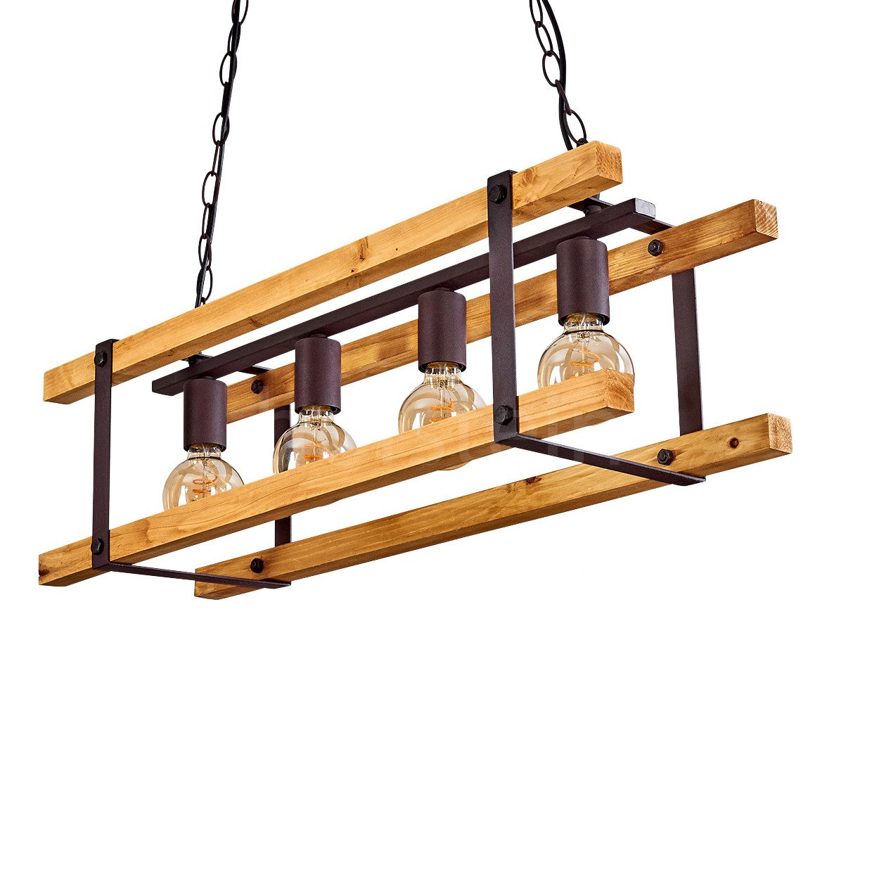 hofstein Pendelleuchte »Crede« Hängelampe aus Metall/Holz günstig online kaufen