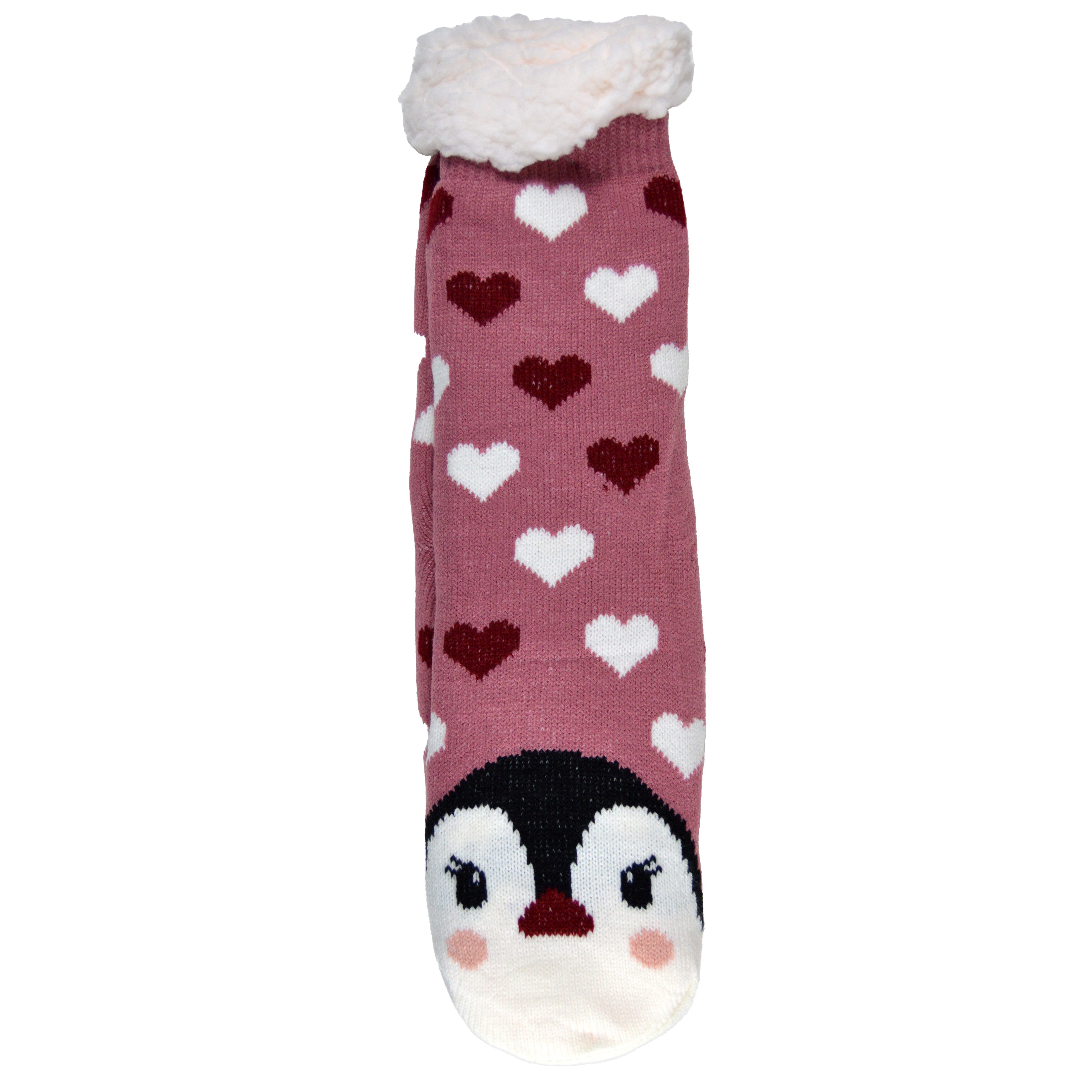 Frostfighter Haussocken Damen Hüttensocken mit ABS Stoppersohle (1-Paar) Hüttenschuhe, Wolkenfutter, dicke sehr warme gefütterte Socken