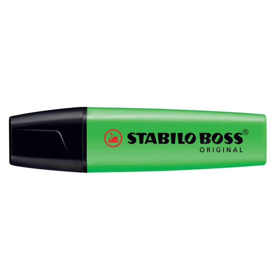 Tinte 2-5mm Keilspitze Textmarker STABILO grün 70/33 Markierstift, Leuchtstift Wasserbasis auf BOSS Marker