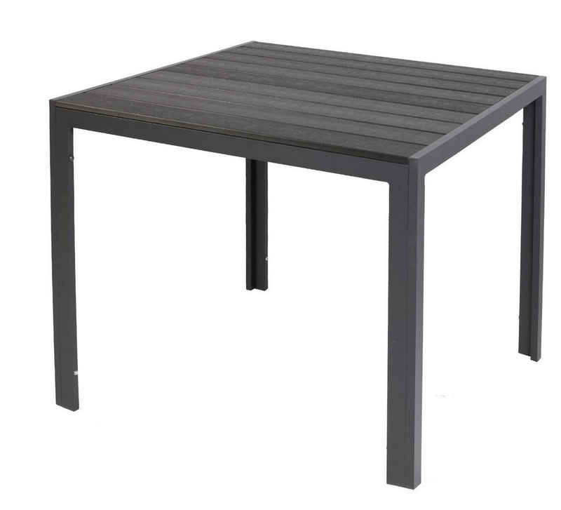 Trendmöbel24 Gartentisch »Gartentisch Comfort 80 x 80 cm mit Polywood Platte Gestell Aluminium«