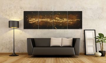 WandbilderXXL XXL-Wandbild Earth Splash 220 x 70 cm, Abstraktes Gemälde, handgemaltes Unikat