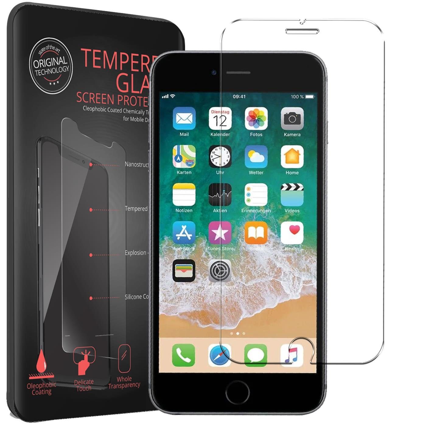 CoolGadget Schutzfolie Panzerfolie für Apple iPhone 6 / 6S, (9H Härtegrad, 2x Schutzglas, 1xReinigungset), Displayfolie Panzer Schutzfolie 2 Stück für iPhone 6 / 6S Glas Folie