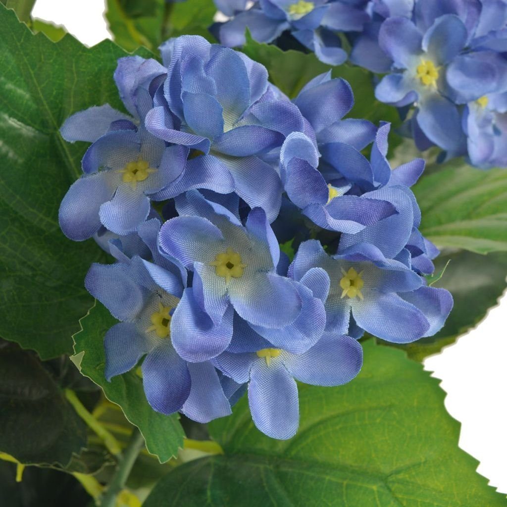 60 cm cm Blau 0 Hortensie echt, Künstliche Pflanze Topf vidaXL, Zimmerpflanze Höhe realistisch Künstliche mit