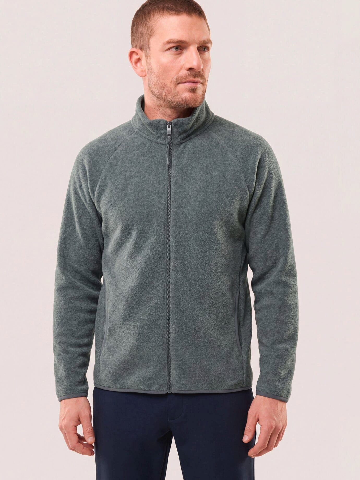 Walbusch Fleecejacke Herren Zippjacke aus Polarfleece Stehkragen, wärmend