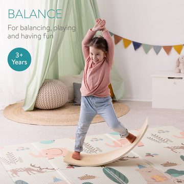 Navaris Balanceboard Balance Board für Kinder - Indoor Wippe ab 3 Jahren, Natur