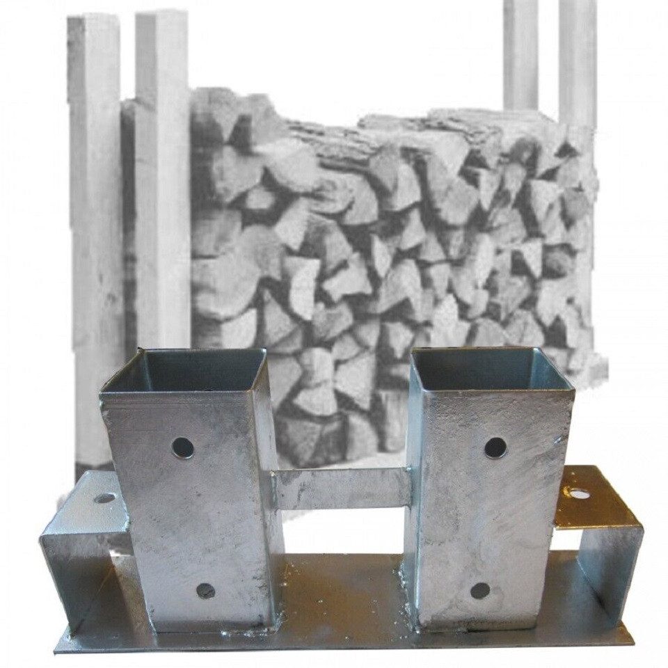 Gartenpirat Kaminholzregal Füße für Holzlager-Konstruktion Stapelhilfe DIY Kaminholzregal, BxTxH:340x100x15 cm, (1-St., Wählbar 1, 2, oder 4 Stück), Korrosionsbeständig, feuerverzinkter Stahl, 340×100 mm, H: 150 mm