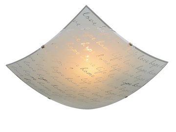 meineWunschleuchte LED Deckenleuchte, Dimmfunktion, LED wechselbar, Warmweiß, flach-e Treppenhaus Deckenschalen mit Glas Lampenschirm Weiß, 40x 40cm
