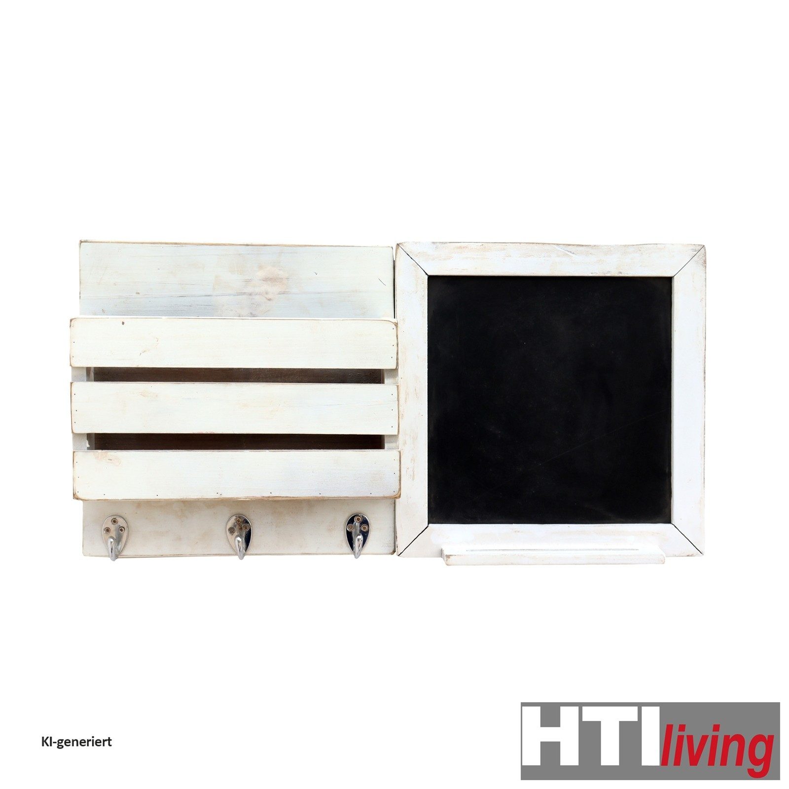 HTI-Living Schlüsselbrett Garderobe mit Tafel Lino, (Stück, 1 St., 1 Wandtafel), Wandorganizer Tafel Pinnwand Memoboard Hakenleiste Kleiderhaken – Bild 2 von 2