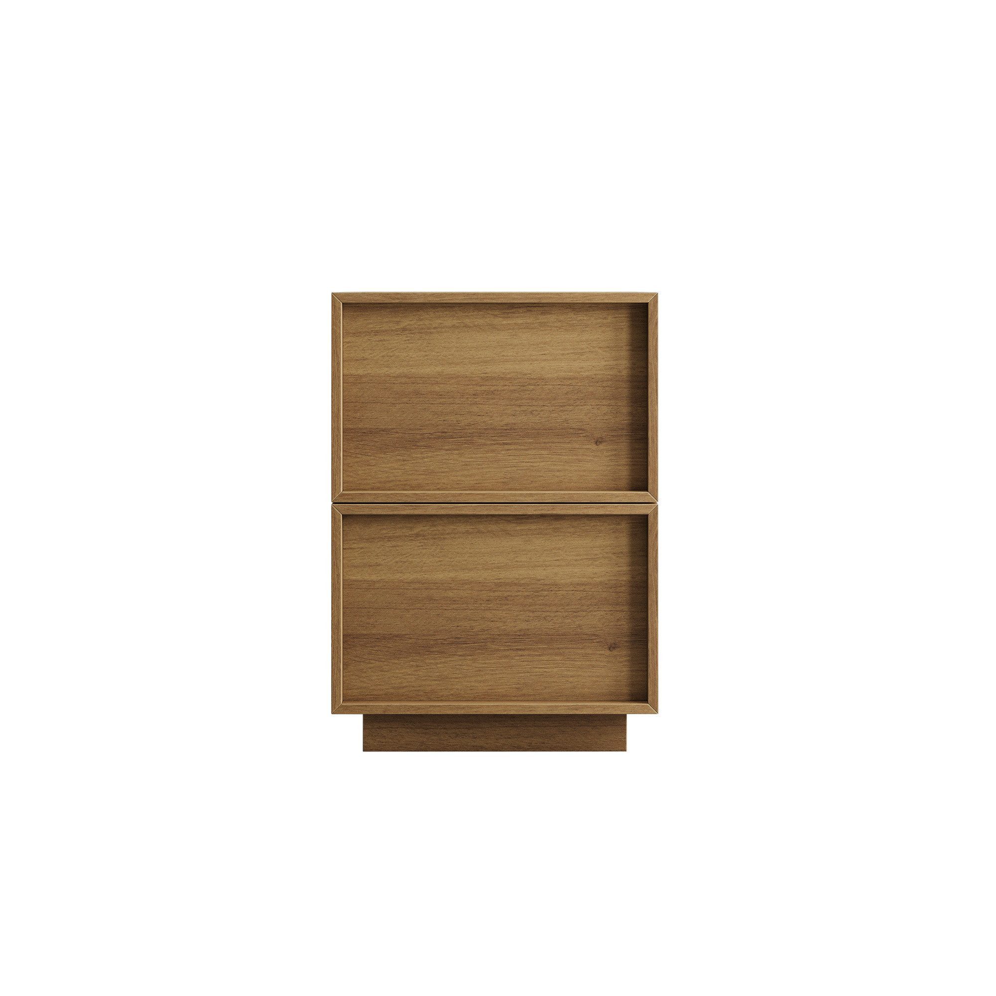 Wildhome Nachttisch Mittelalter‑moderner minimalistische Beistelltisch in Eichenoptik (1-St), 38 x 48 x 50 cm, Sofa‑Seitentisch für Wohnzimmer, aus Verbundholz