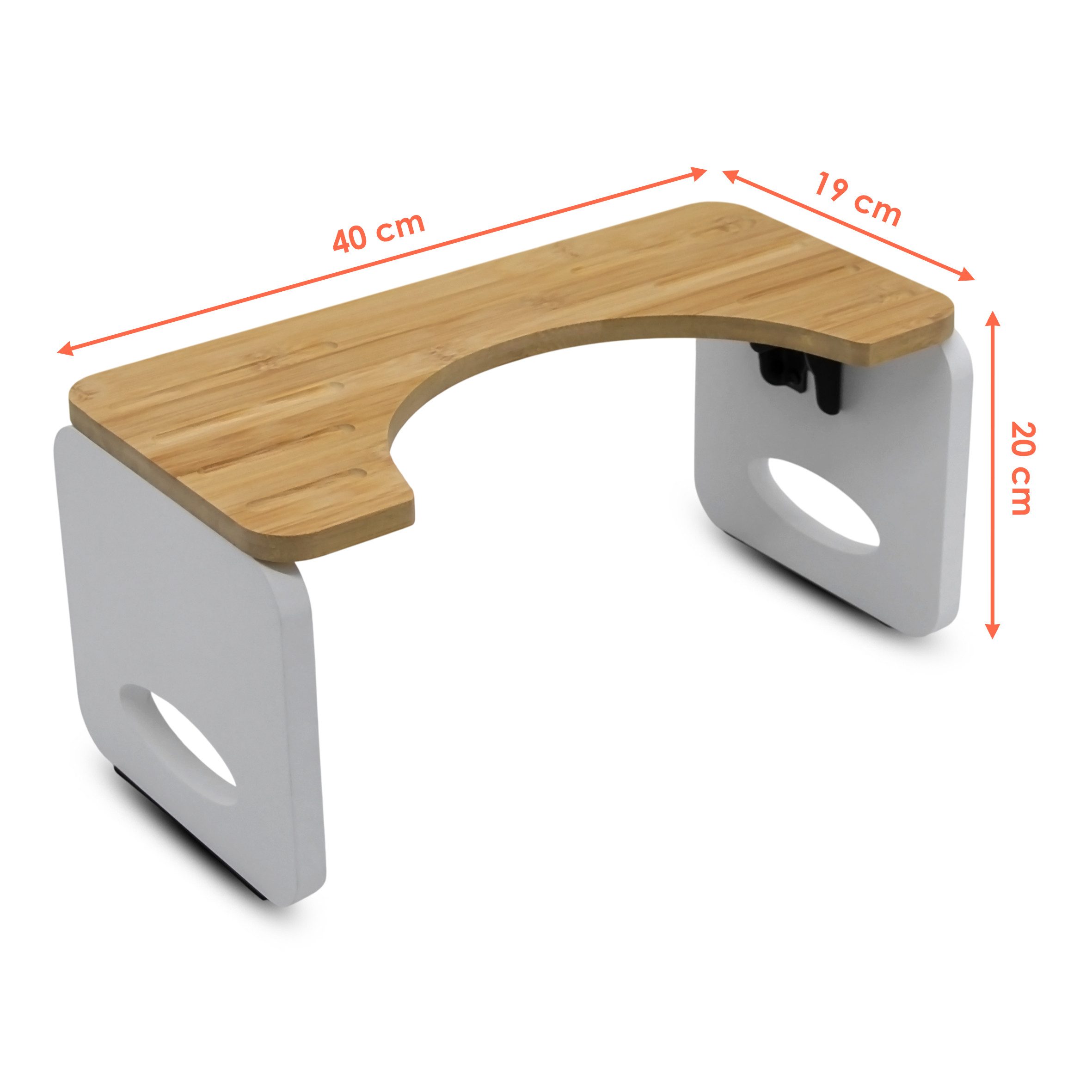 Spetebo Hocker Bambus Toilettenhocker für natürliche Hockstellung - 40 x 20 cm (Anzahl, 1 St., Stück), ergenomischer WC Fußhocker