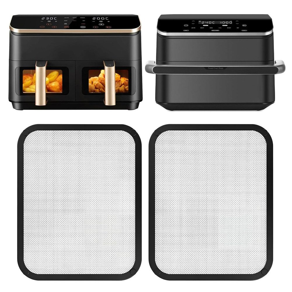 TUWENA Spritzschutz 2 Stück Magnetischer Spritzschutz,Wiederverwendbares Air Fryer Zubehör, Heißluftfritteuse Edelstahl Feinmaschiger Für COSORI Airfryer 10L&8.5L