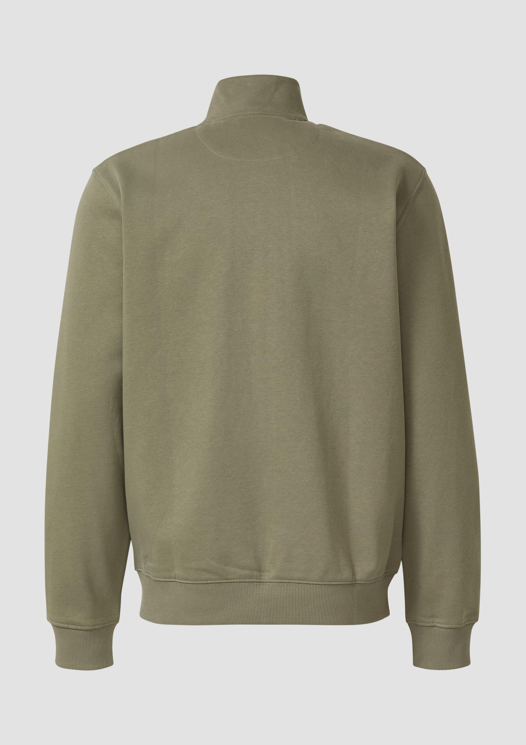 s.Oliver Sweatjacke Sweatshirt Jacke Sweatshirt-Jacke mit Stehkragen und Eingrifftaschen