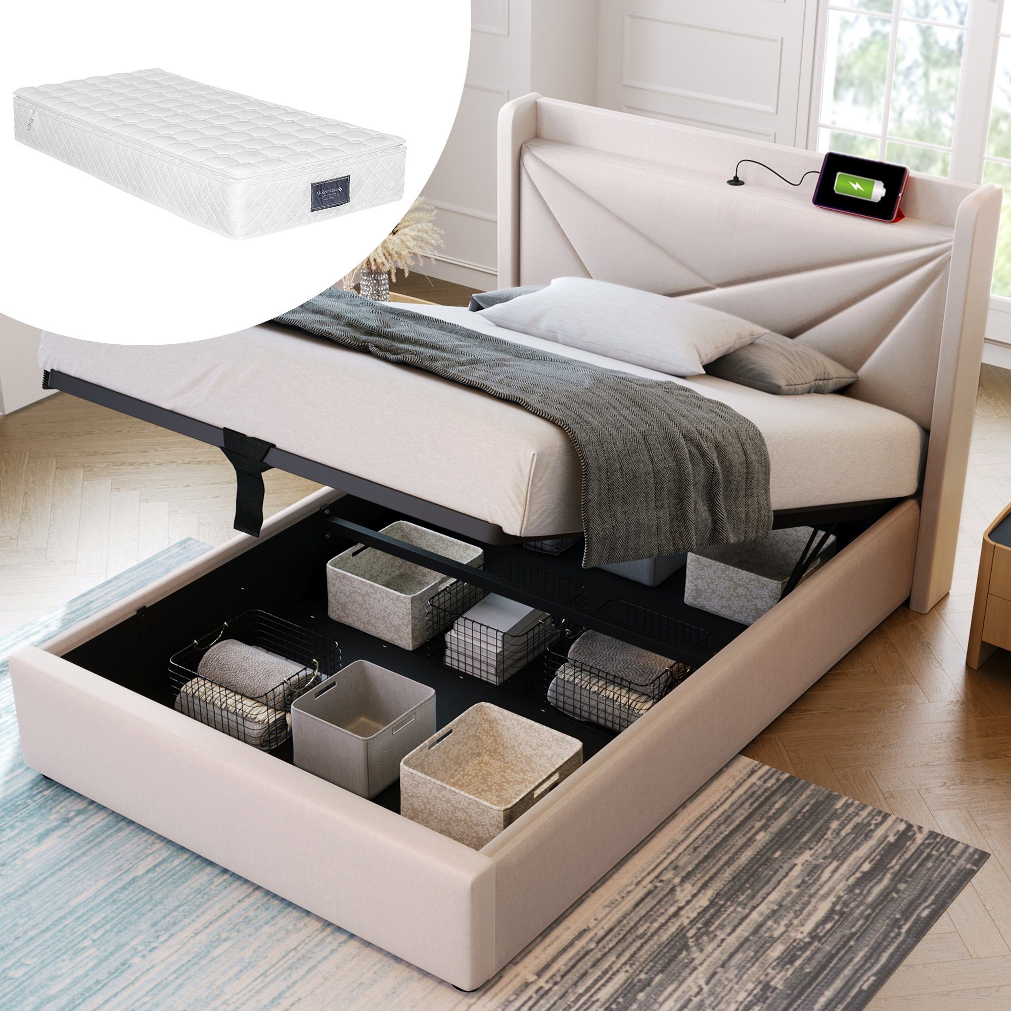 HAUSS SPOLE Polsterbett Polsterbett Einzelbett Funktionsbett günstig online kaufen