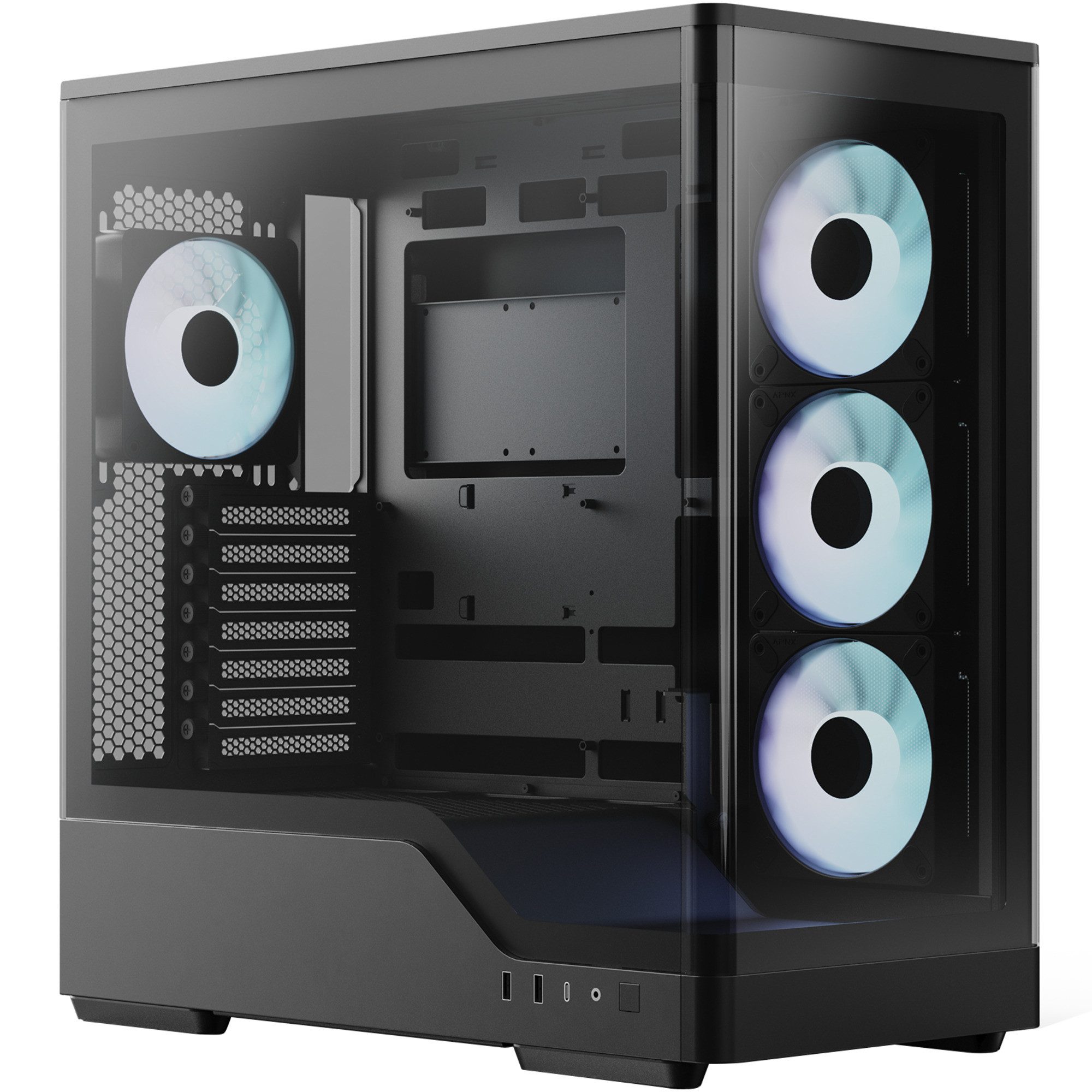 Aerocool PC-Gehäuse Aerocool P500A-BK-v1, Tower-Gehäuse, (Tempered