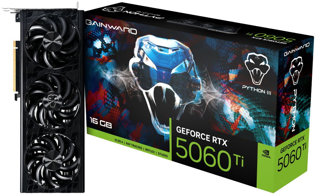Gainward GeForce RTX 5060 Ti Python III 16GB Grafikkarte (16 GB, GDDR7)