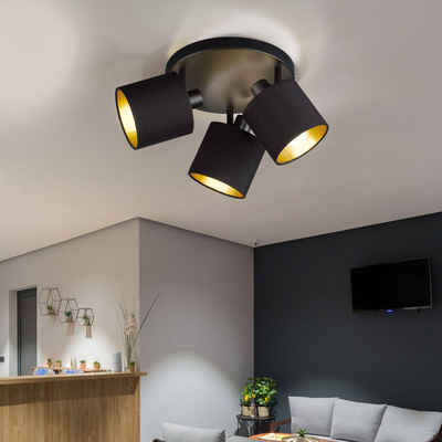 Reality Leuchten Deckenspot, Leuchtmittel nicht inklusive, Rondell Decken Lampe Textil Strahler verstellbar Wohn Zimmer