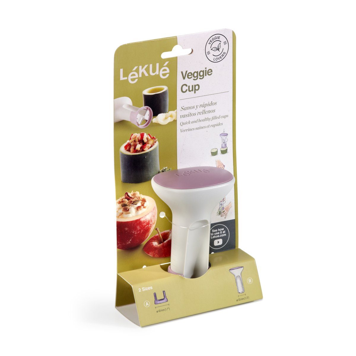 LEKUE Gemüseschneider Obst- und Gemüseausstecher, Für 3.3cm bis 4.3 cm breite Öffnungen, Tiefe regulierbar