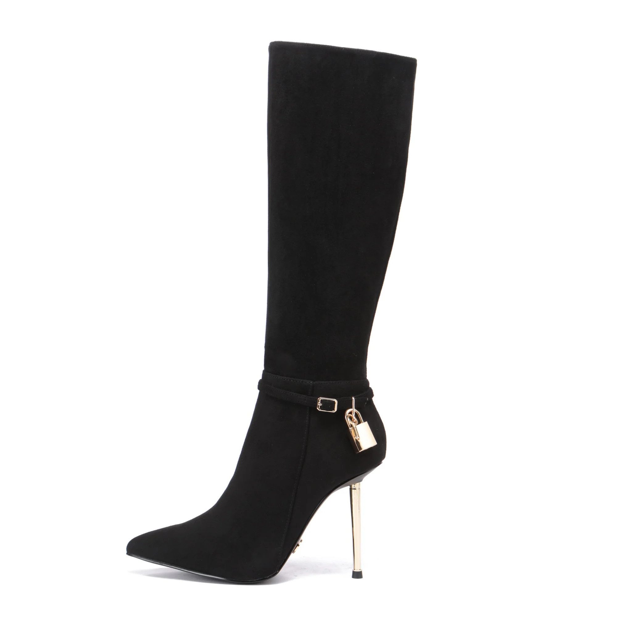 Giaro LEANDRA High-Heel-Stiefel 10cm Absatzhöhe, abnehmbares Schloß-Accessoire, veganes Leder