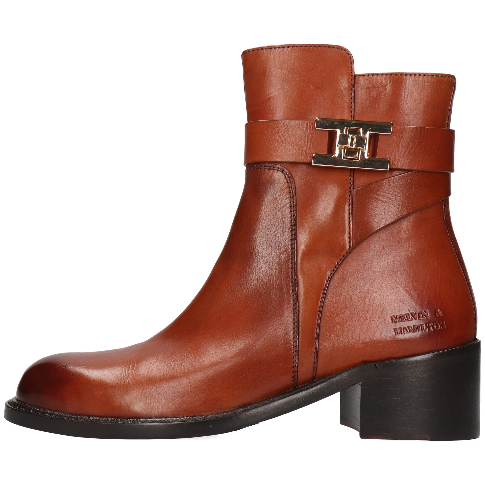 Melvin & Hamilton Shay 3 Leder-Jodhpur Boots für Damen Stiefelette Block-Absatz, Echtes Leder, Vegetabile Gerbung