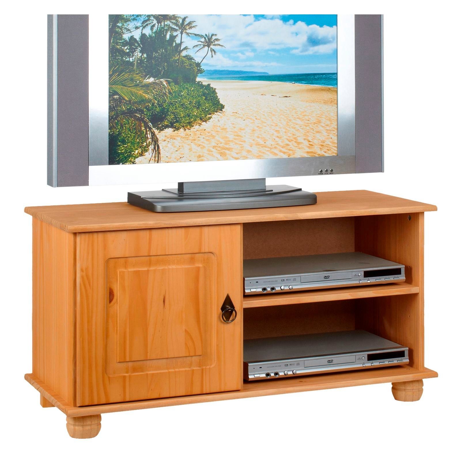 IDIMEX Fernsehtisch massiv Möbel Tür TV Lowboard 1 TV Möbel Ablagen 2 Lowboard Kiefer BELFORT,