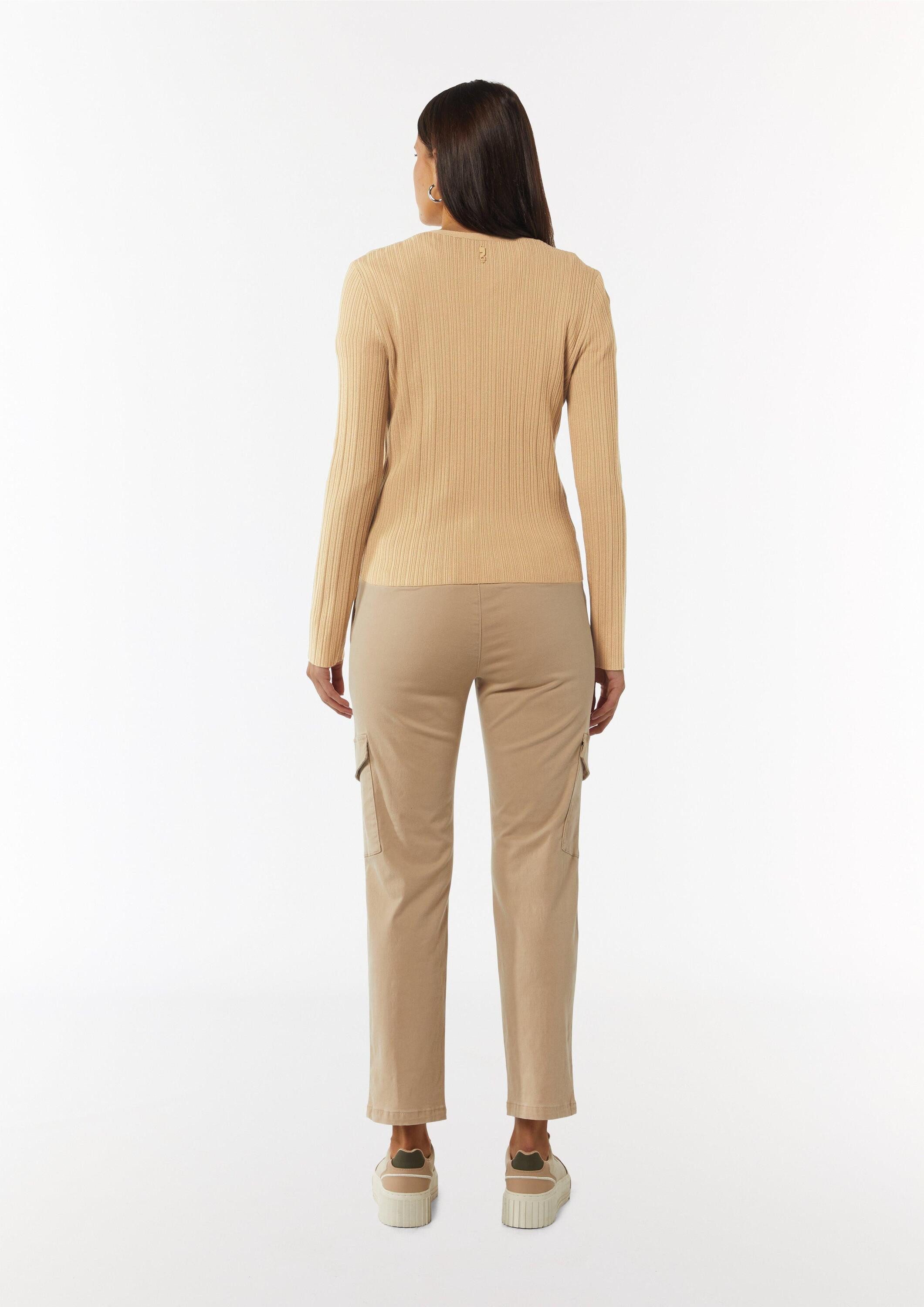 comma Cardigan Strickjacke Gerippte Strickjacke im Slim Fit