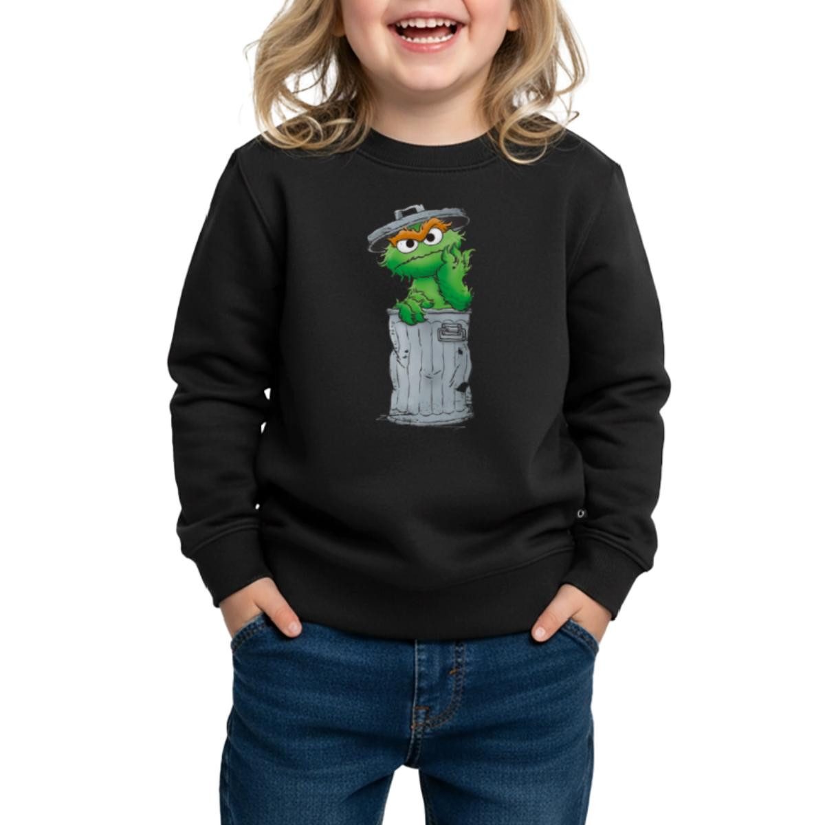 Sweatshirt Sesamstraße Oscar Mülltonne Kinder Premium Pullover