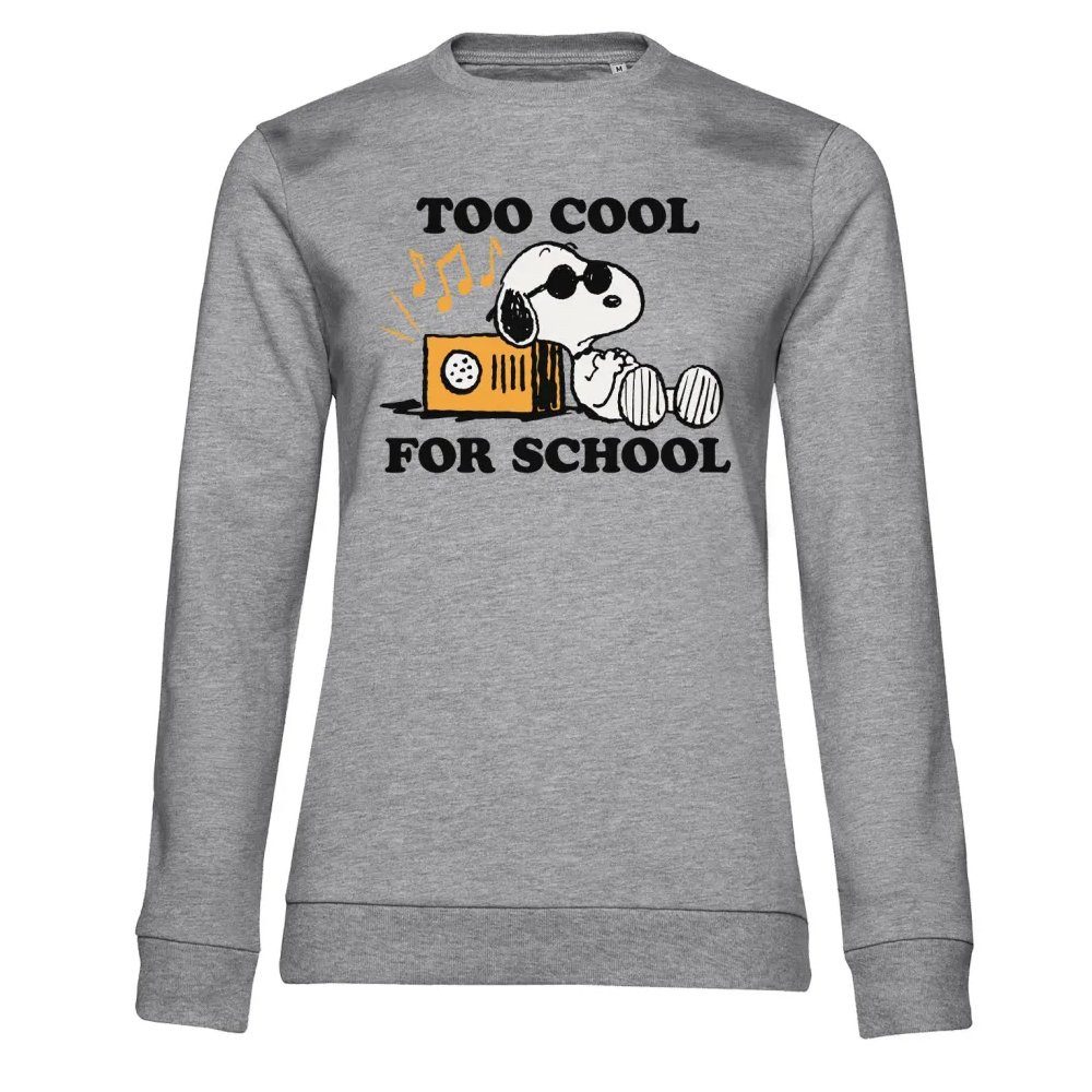 PEANUTS Worldwide LLC Rundhalspullover Snoopy - Too Cool For School Girly Sweatshirt