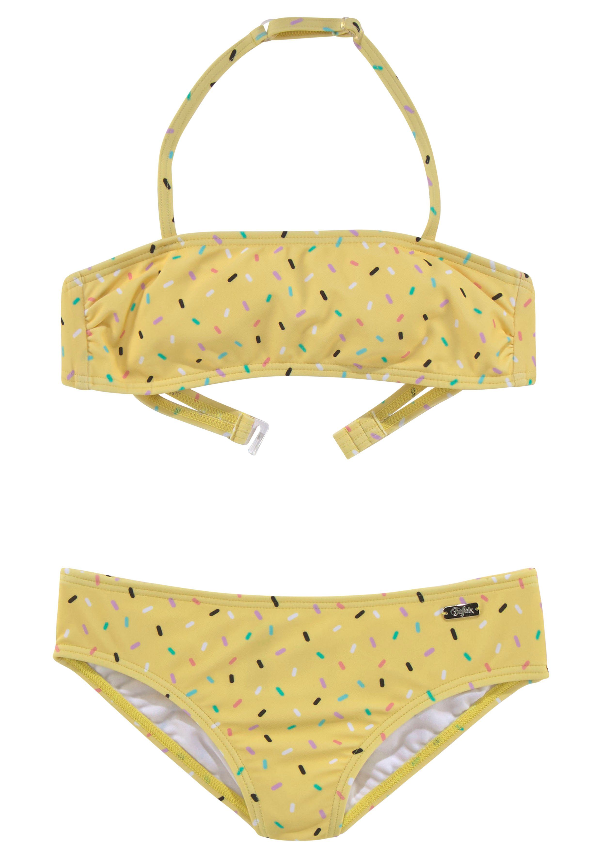 mit Buffalo Candy gelb-bedruckt Streusel-Druck Bandeau-Bikini Kids