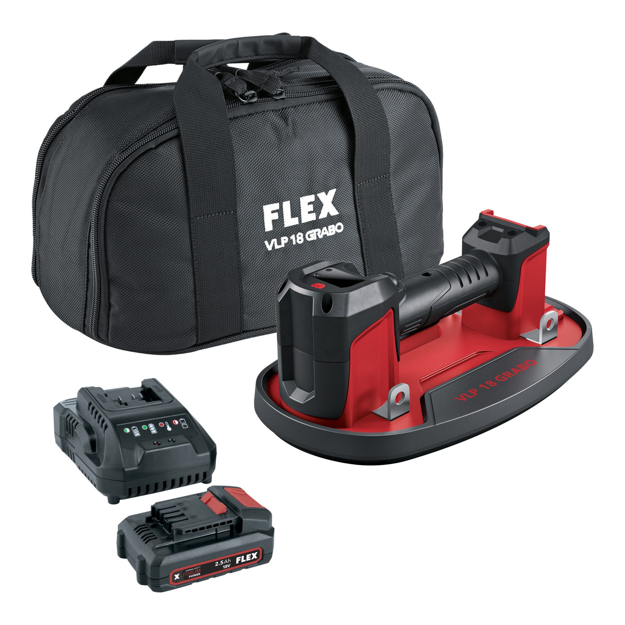 Flex Schraube Flex Akku-Vakuumheber VLP Grabo + Akku 2.5 Ah + CA 18.0-LD Ladegerät